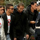 Randy de Puniet y Valentino Rossi en el funeral de Marco Simoncelli