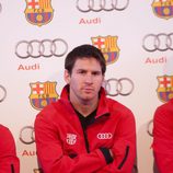 Leo Messi en el acto de entrega de los Audi