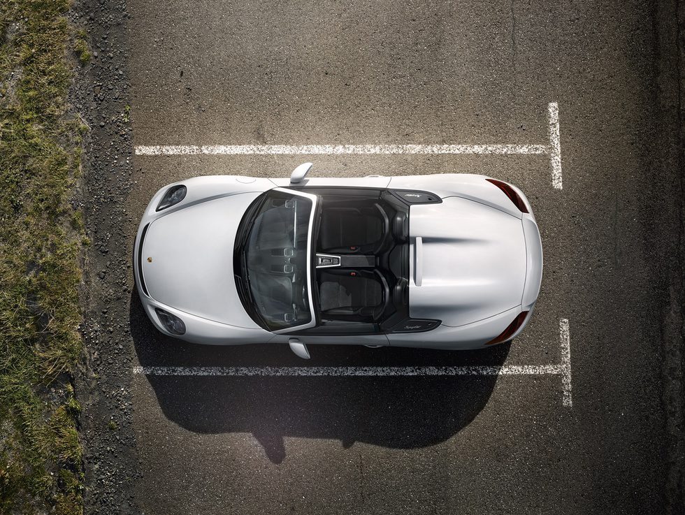 Porsche Boxster Spyder 2015 vista aérea