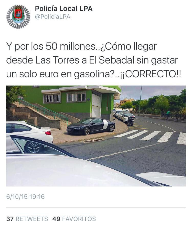 Policía local Las Palmas tweets - Audi R8