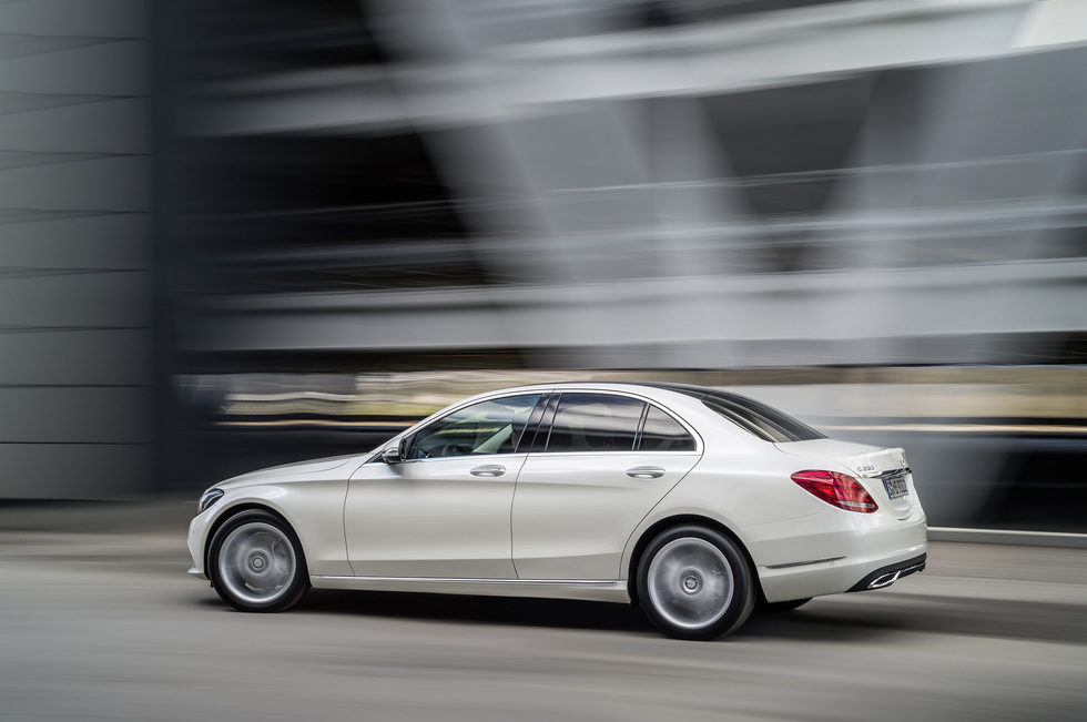 Mercedes-Benz Clase-C 2014, artículo, movimiento, tres cuartos trasero