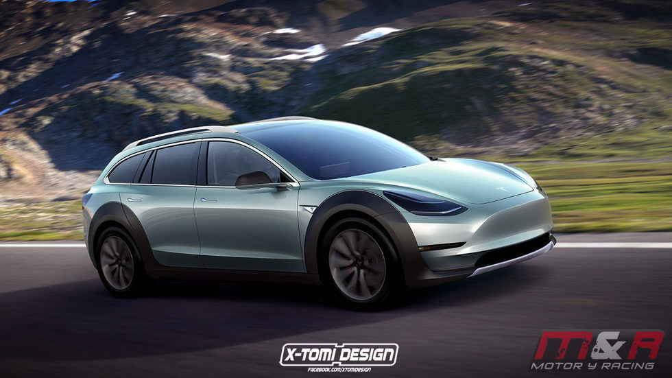Tesla Motors Model 3 Crosswagon render
