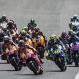 Salida del GP de España de MotoGP 2014