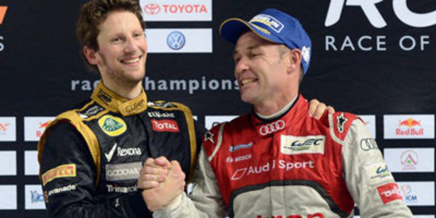 Kristensen y Grosjean en la Race of Champions 2014
