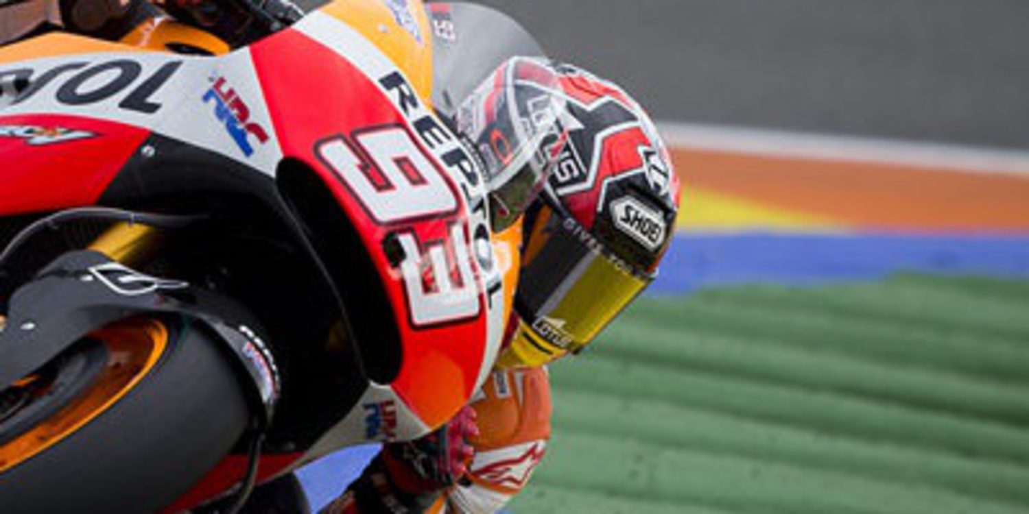 Márquez manda en el warm up de MotoGP en Cheste