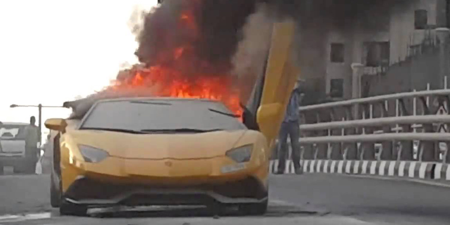 Lamborghini Aventador. Fuego en Dubai y Suecia