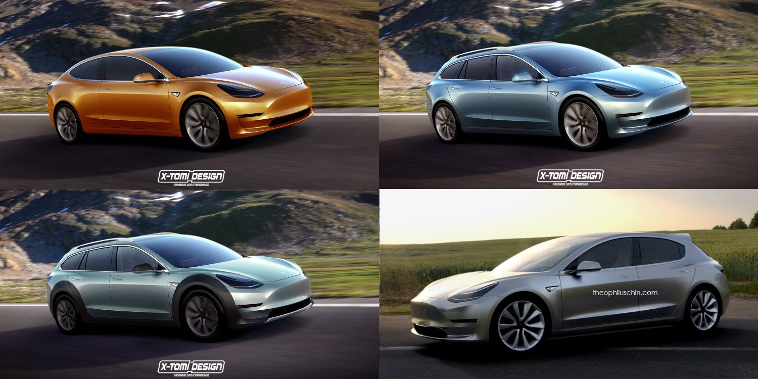 Primer vídeo en la calle y nuevas variantes en render del Tesla Model 3