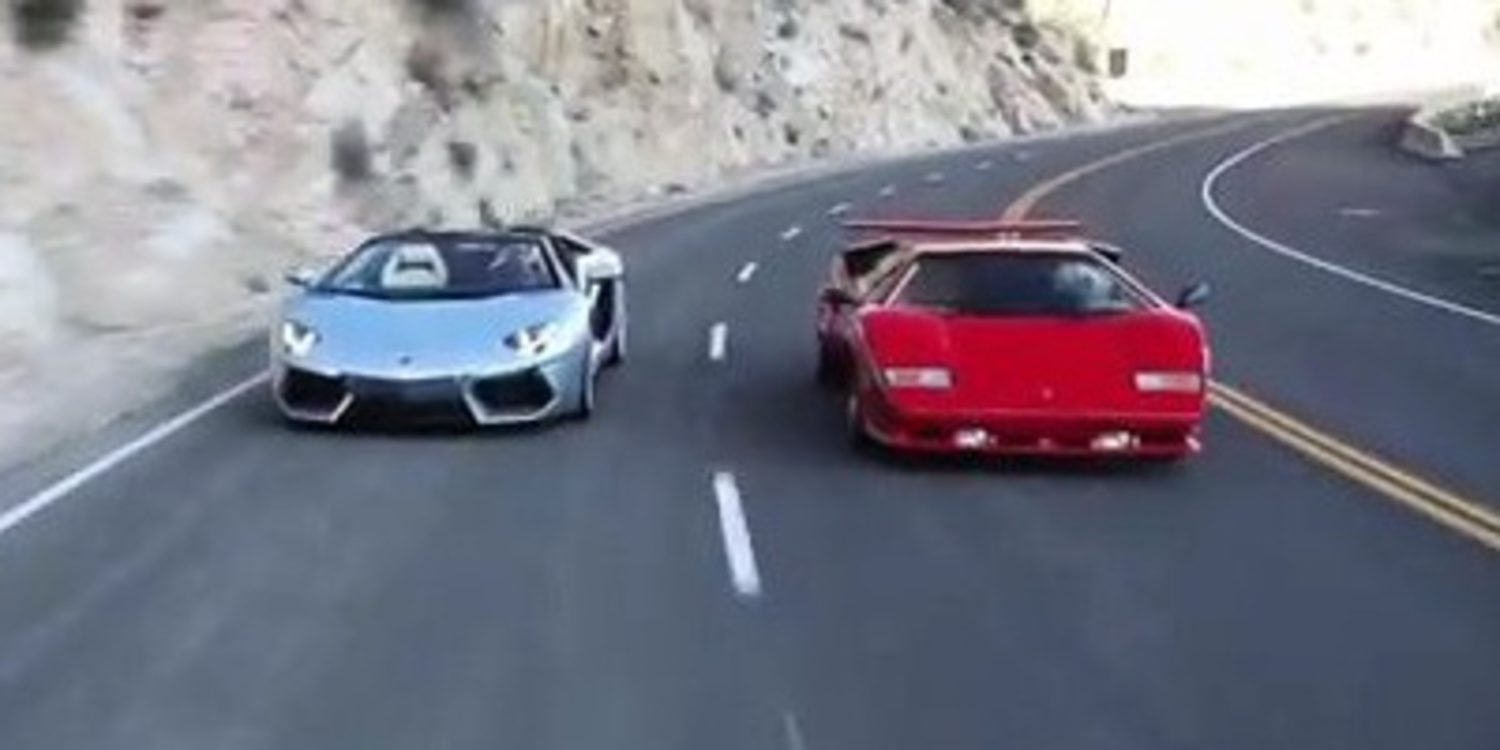 Lamborghini Aventador frente al Countach en vídeo